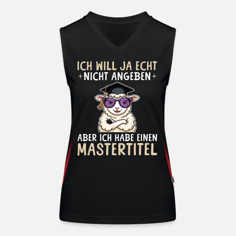Master Abschluss geschafft - Schaf mit Mastertitel Funktionelles Kontrast-Tank Top für Frauen