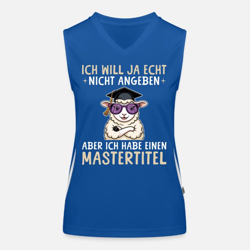Master Abschluss geschafft - Schaf mit Mastertitel Funktionelles Kontrast-Tank Top für Frauen