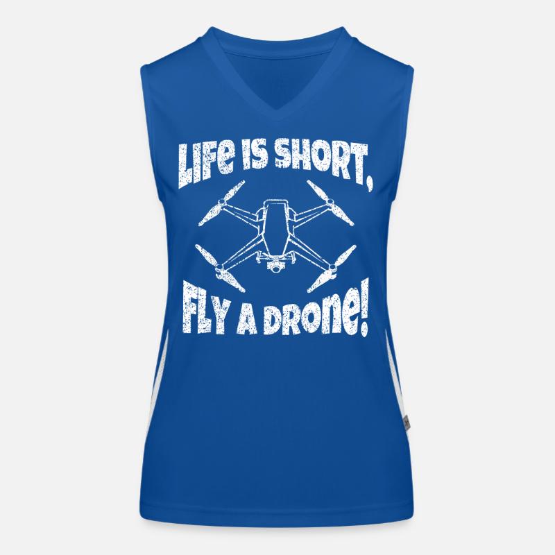 Life is short fly a drone drone pilot Women's Functional Contrast Tank Top