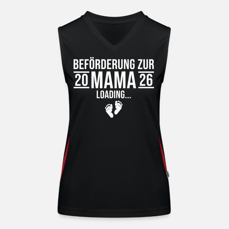 Mama 2026 loading - Werdende Mutter Funktionelles Kontrast-Tank Top für Frauen