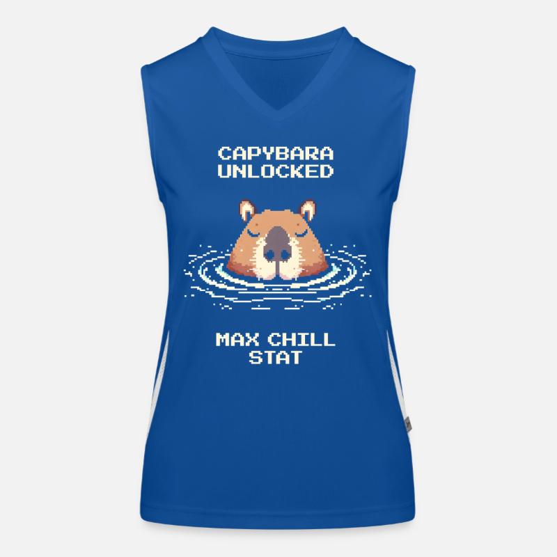 Capybara freigeschaltet – Max Chill | Meme Funktionelles Kontrast-Tank Top für Frauen