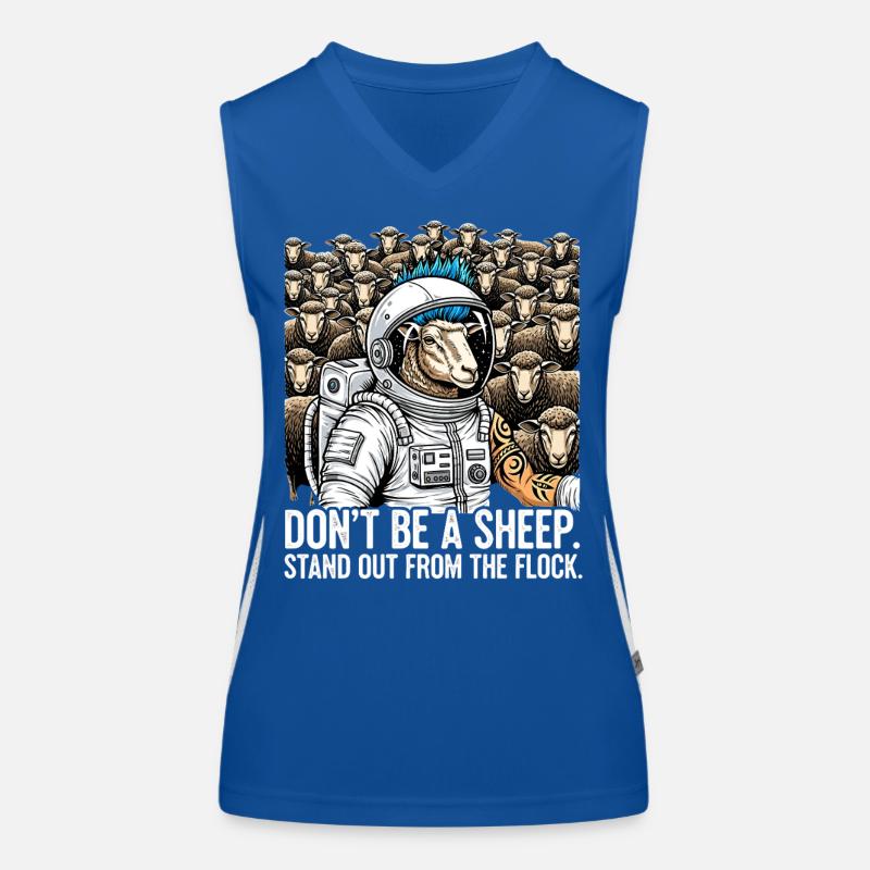 Don't Be a Sheep - Astronaut Schaf Punk Funktionelles Kontrast-Tank Top für Frauen