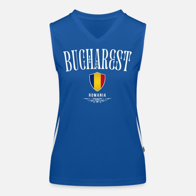 Ich liebe Bukarest, Bukarest Rumänien Funktionelles Kontrast-Tank Top für Frauen