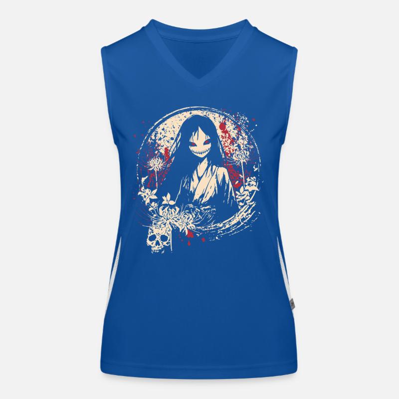 Horror Manga Dämon Mädchen Kimono Design Funktionelles Kontrast-Tank Top für Frauen
