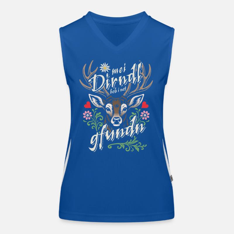 Mei Dirndl hob i net gfundn, Dirndl Ersatz, Tracht Women's Functional Contrast Tank Top