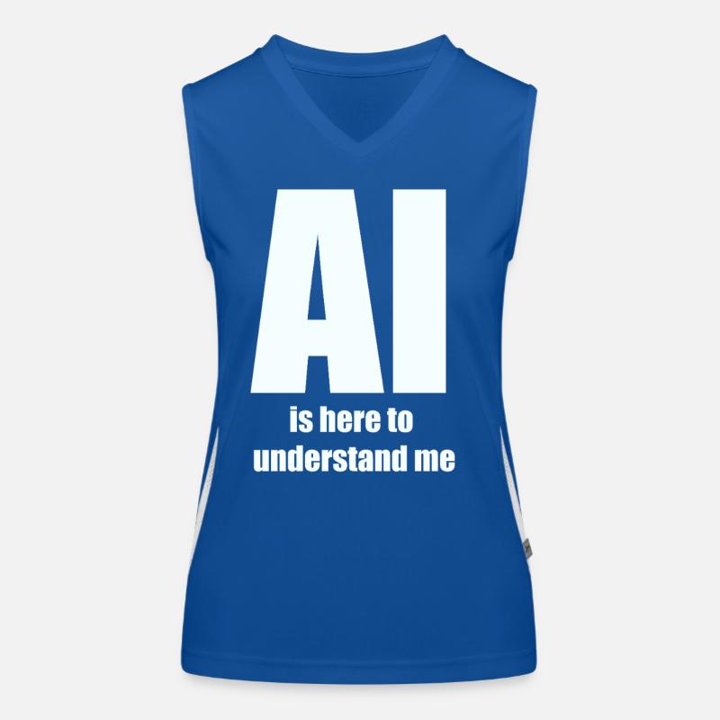 AI Is Here to Understand Me – White Design Funktionelles Kontrast-Tank Top für Frauen