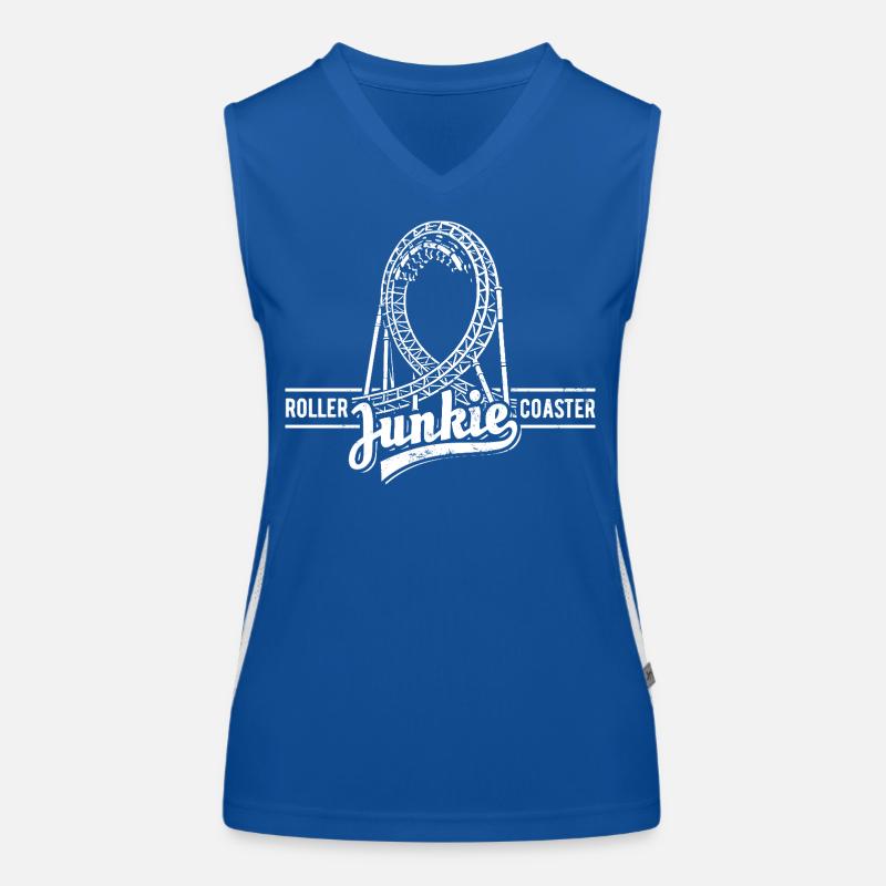 Rollercoaster Junkie -  Achterbahn - Looping Funktionelles Kontrast-Tank Top für Frauen