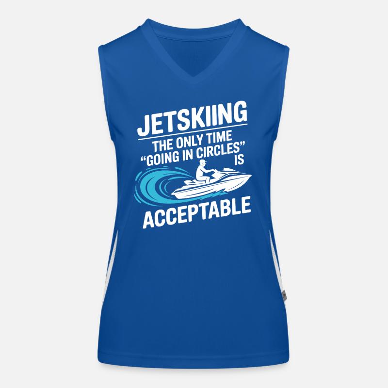 Humor Jetski Riding Ocean Splash Design  Women's Functional Contrast Tank Top