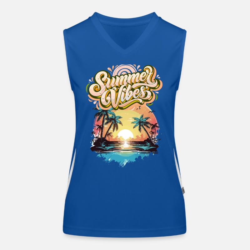 Sommerstimmung Palmen Sunset Funktionelles Kontrast-Tank Top für Frauen