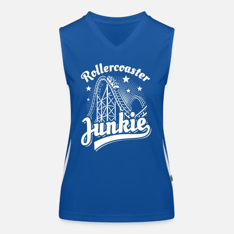 Rollercoaster Junkie - Achterbahn - Looping Funktionelles Kontrast-Tank Top für Frauen