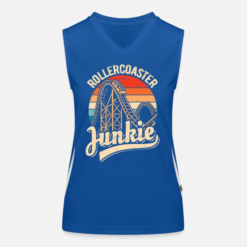 Rollercoaster Junkie - Achterbahn - Looping Funktionelles Kontrast-Tank Top für Frauen