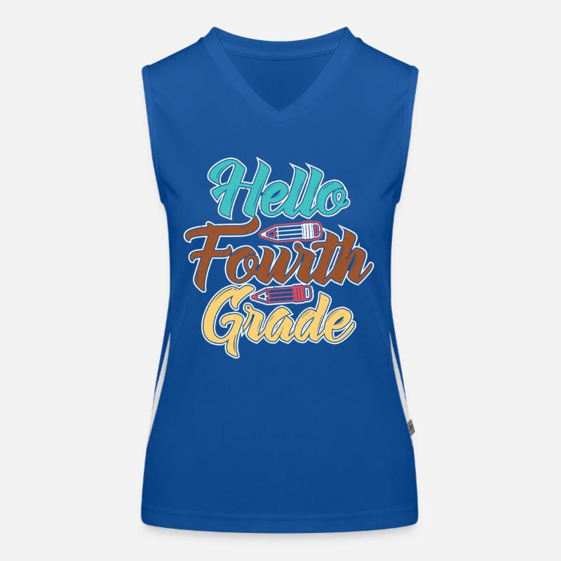 Hallo Vierte Klasse Schule Feier Design Funktionelles Kontrast-Tank Top für Frauen