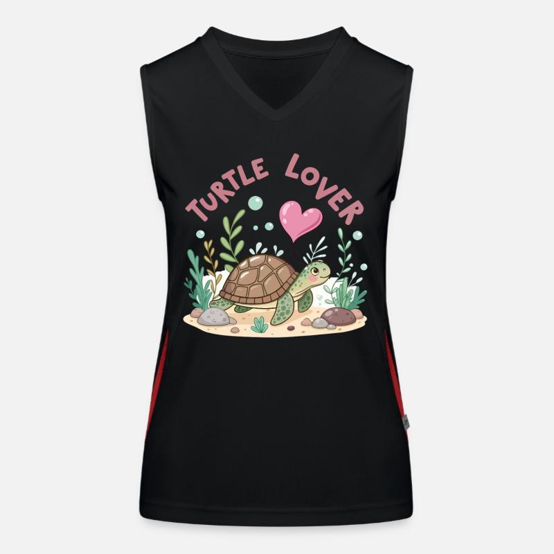 Tortue Amoureuse Floreitée Pastel Débardeur respirant contrasté Femme