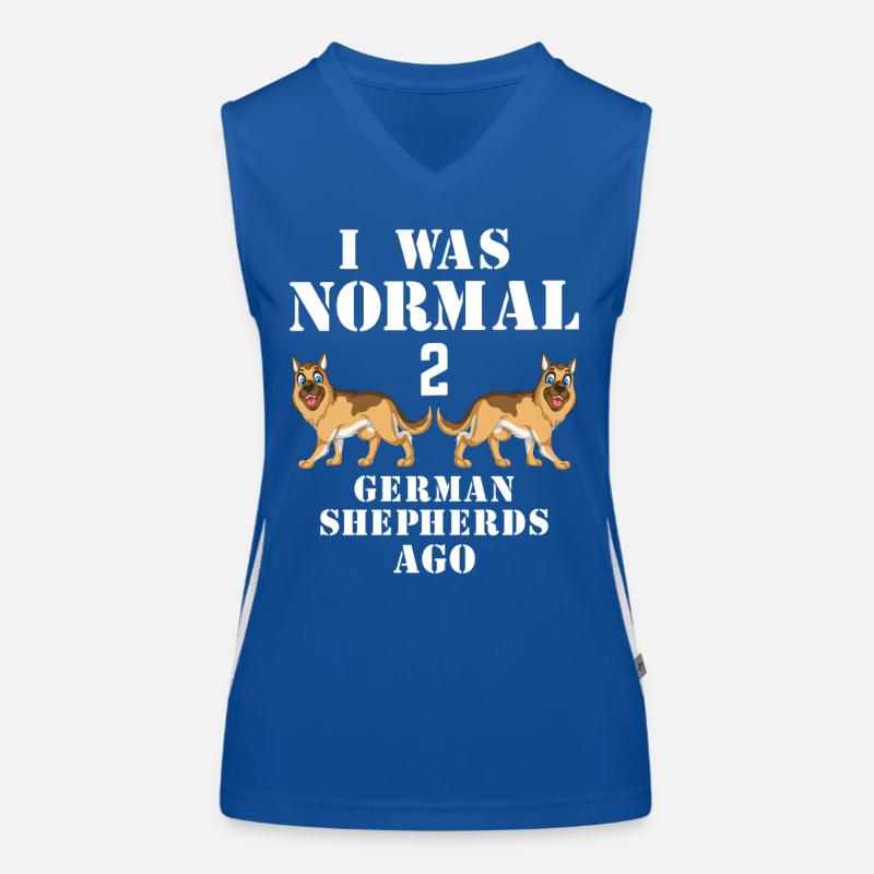 Humorous German Shepherd Meme Design Women's Functional Contrast Tank Top