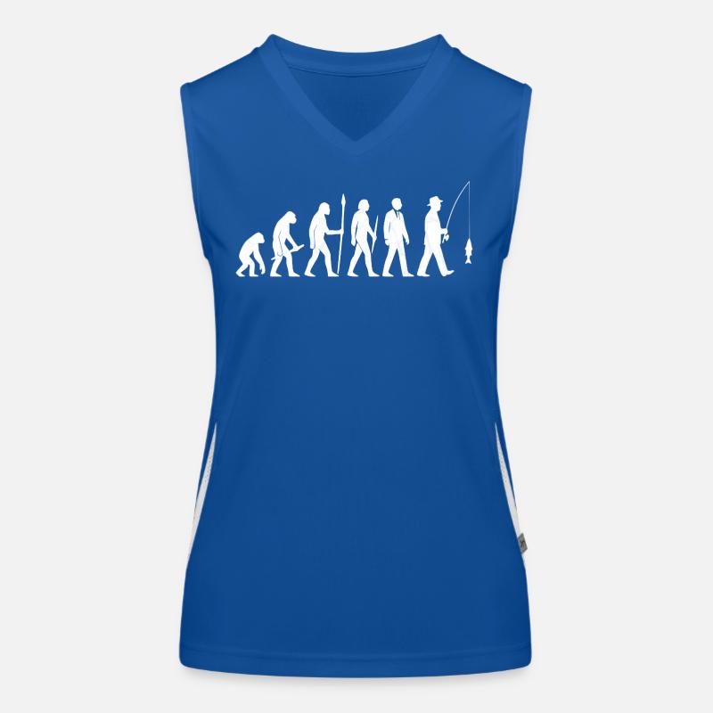 The Evolution of Fishing – Man’s True Heritage Funktionelles Kontrast-Tank Top für Frauen