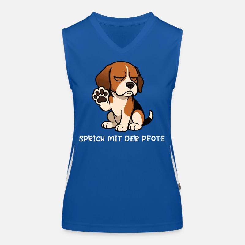 Sprich mit der Pfote Beagle Beaglebesitzer  Funktionelles Kontrast-Tank Top für Frauen