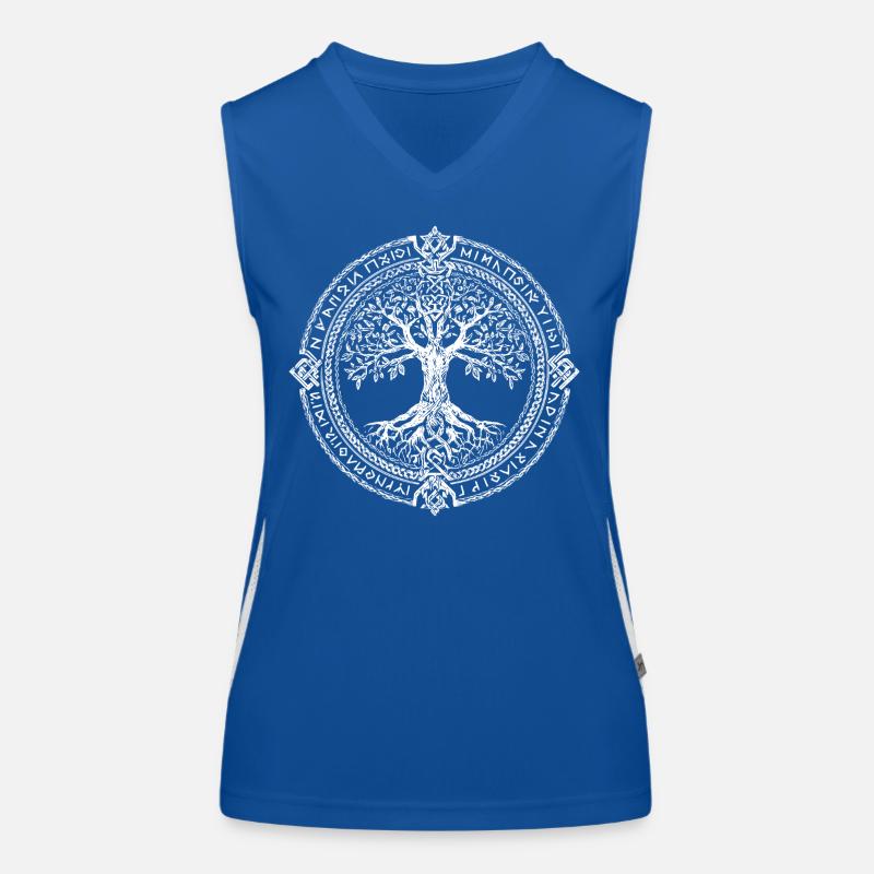 Baum des Lebens Symbol Runen Wikinger Funktionelles Kontrast-Tank Top für Frauen