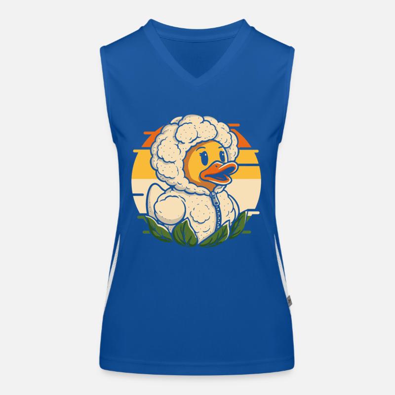 Cuddly duck head with cauliflower Women's Functional Contrast Tank Top