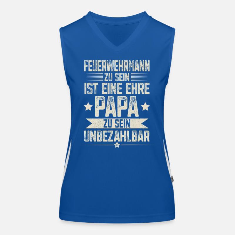 Feuerwehrmann Papa Funktionelles Kontrast-Tank Top für Frauen