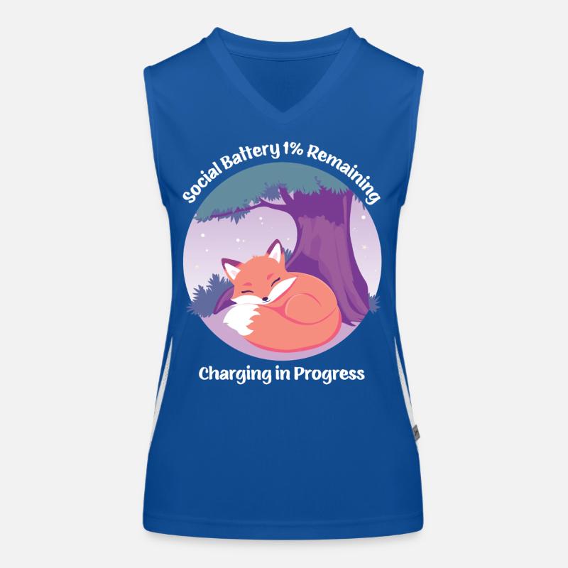 Cute fox with tree Women's Functional Contrast Tank Top