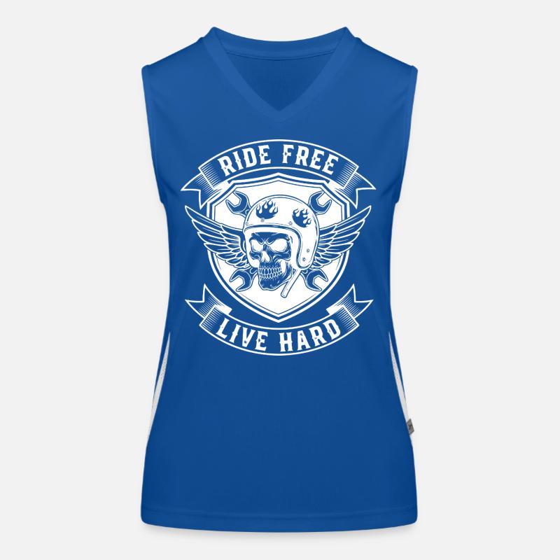Biker Design - Ride Free Live Hard Women's Functional Contrast Tank Top