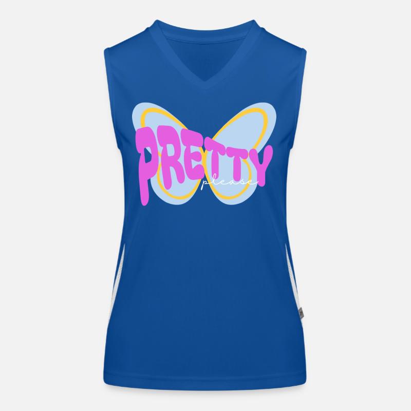 "Pretty please" sarcastic print design Women's Functional Contrast Tank Top