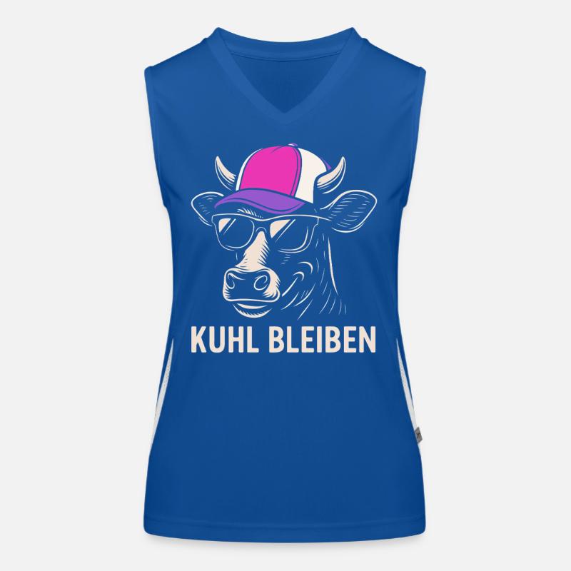 Lässiger Kuhkopf mit Cap und Sonnenbrille  Funktionelles Kontrast-Tank Top für Frauen