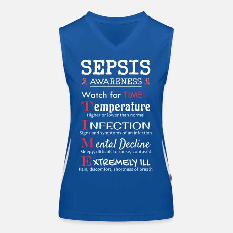 Éducation sur la septicémie - Faites attention au guide TIME Débardeur respirant contrasté Femme