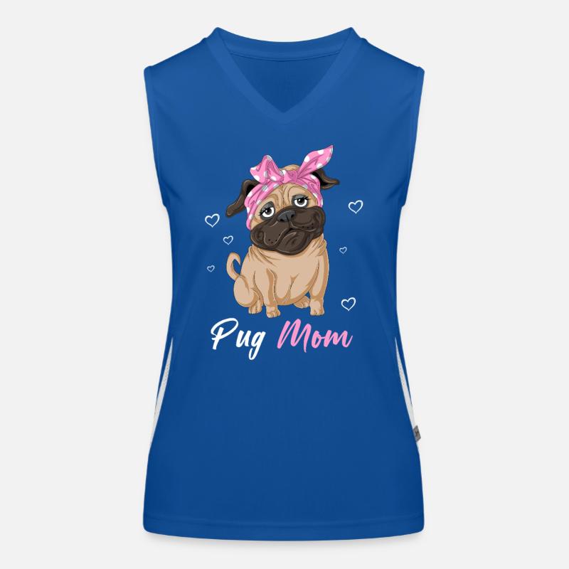 Mops Mama Muttertag T-Shirt Funktionelles Kontrast-Tank Top für Frauen