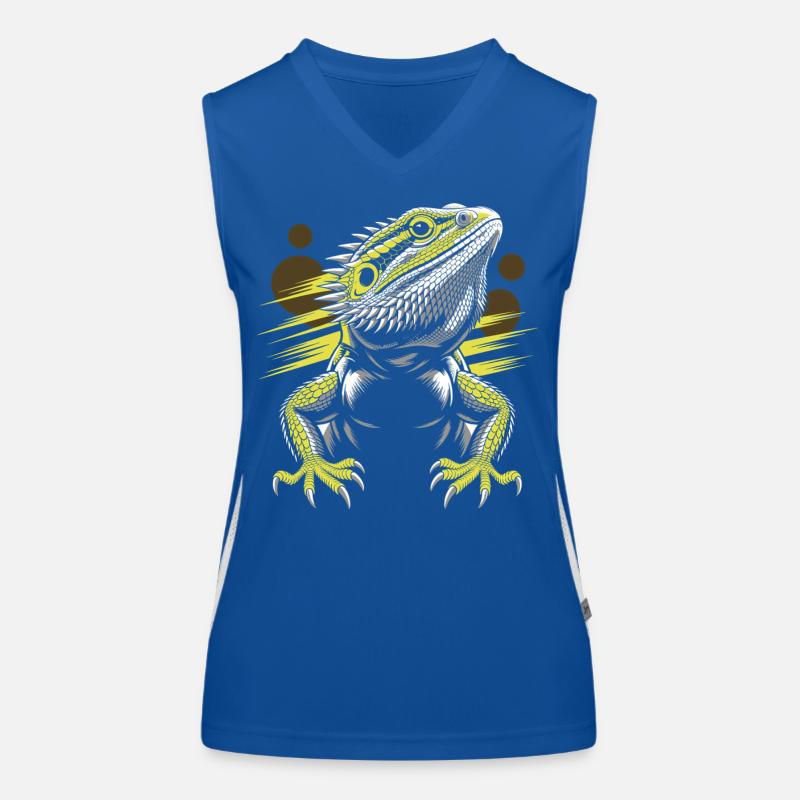 Drachenkopf Bartagame Echse Funktionelles Kontrast-Tank Top für Frauen