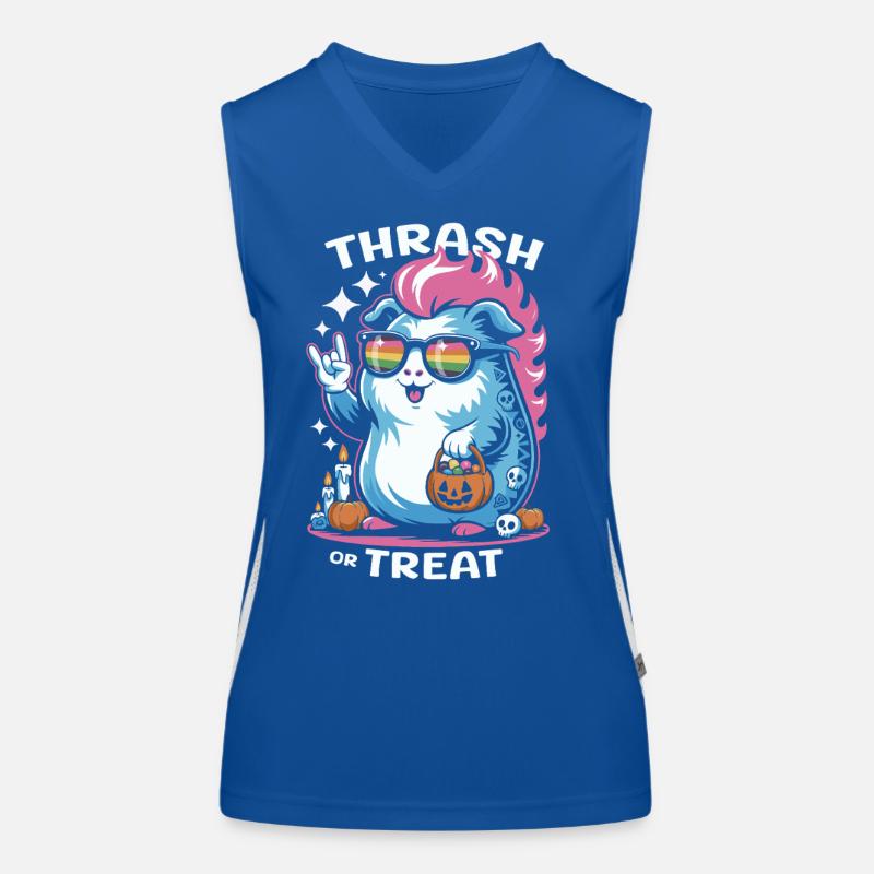 Effrayant cochon d’Inde hamster Halloween fun Débardeur respirant contrasté Femme