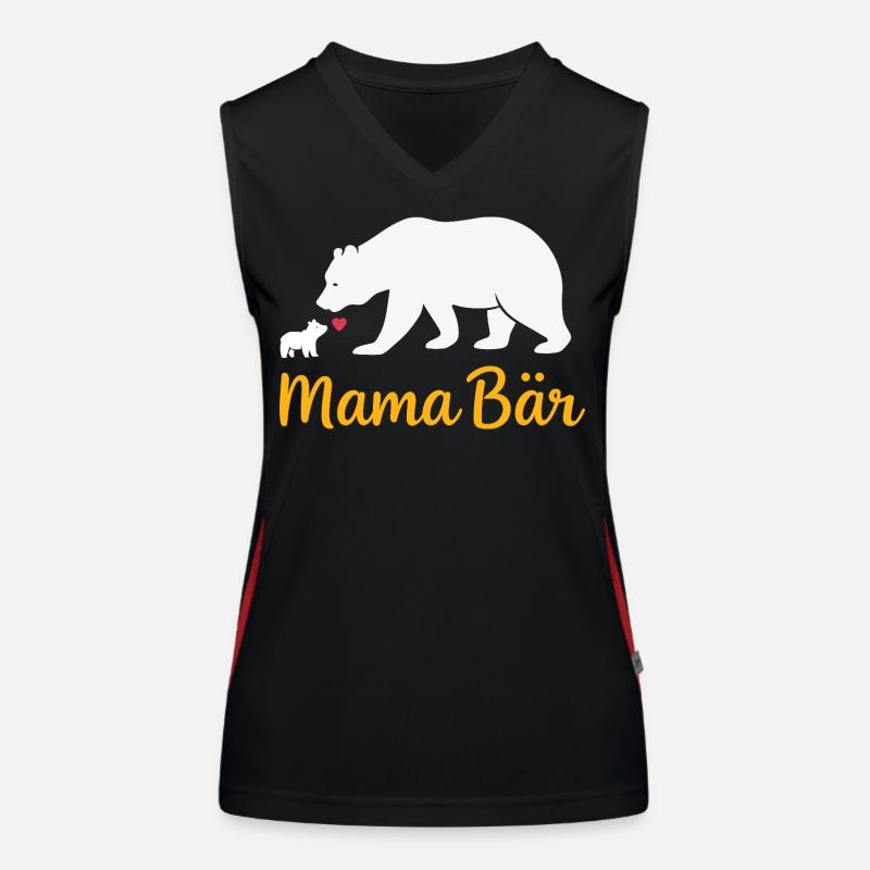 Future Mom MAMA BEAR Retro Funny Women's Functional Contrast Tank Top