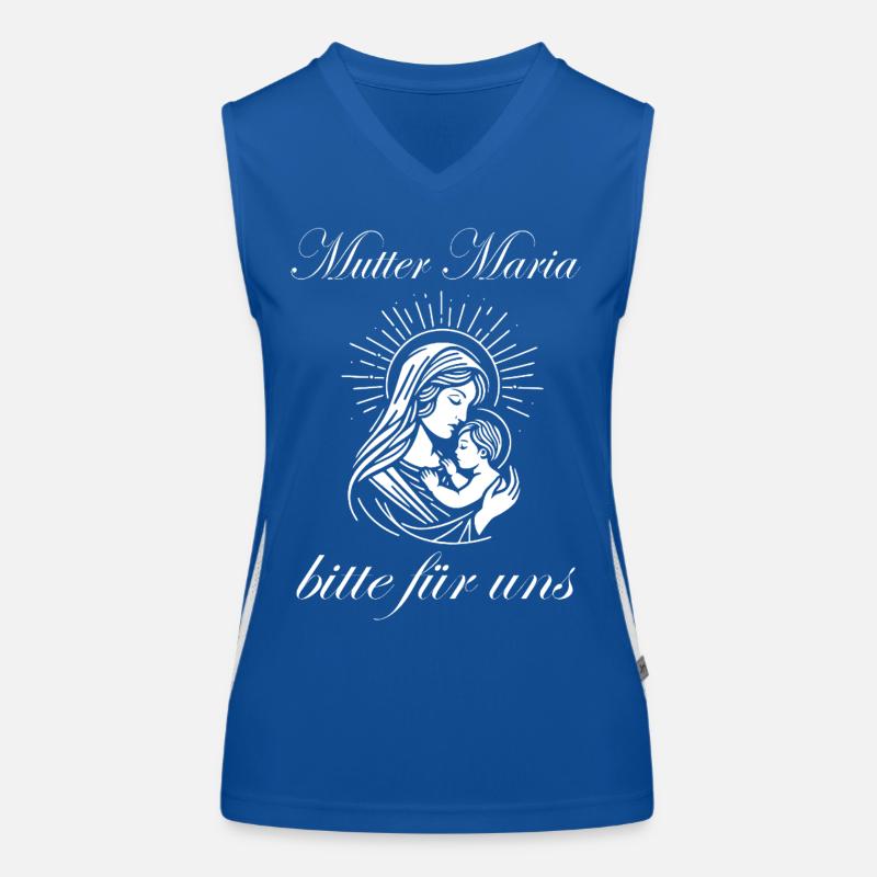 Mutter Maria Design – Bitte für uns Funktionelles Kontrast-Tank Top für Frauen