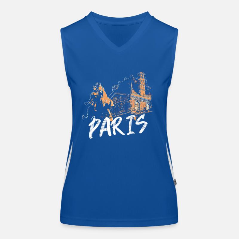 Paris architecture and statue Women's Functional Contrast Tank Top