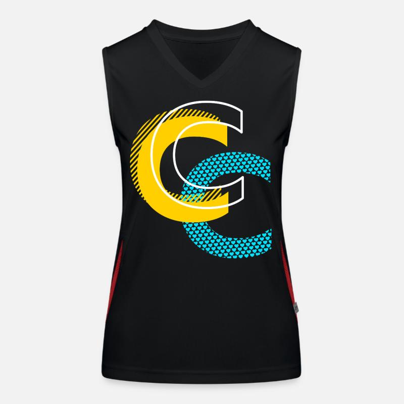 Initial letter C Women's Functional Contrast Tank Top