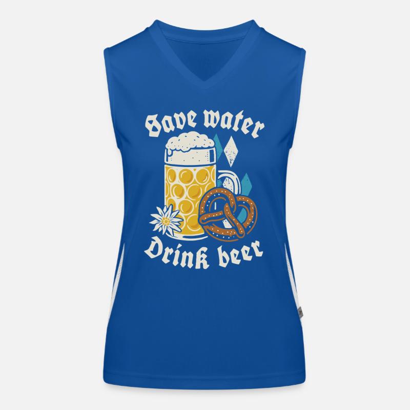 Save water drink beer - Biertrinker - Spruch Funktionelles Kontrast-Tank Top für Frauen