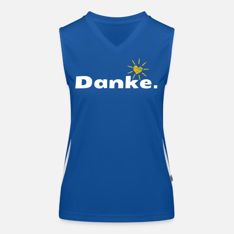 Danke HerzSonne Typografie Funktionelles Kontrast-Tank Top für Frauen