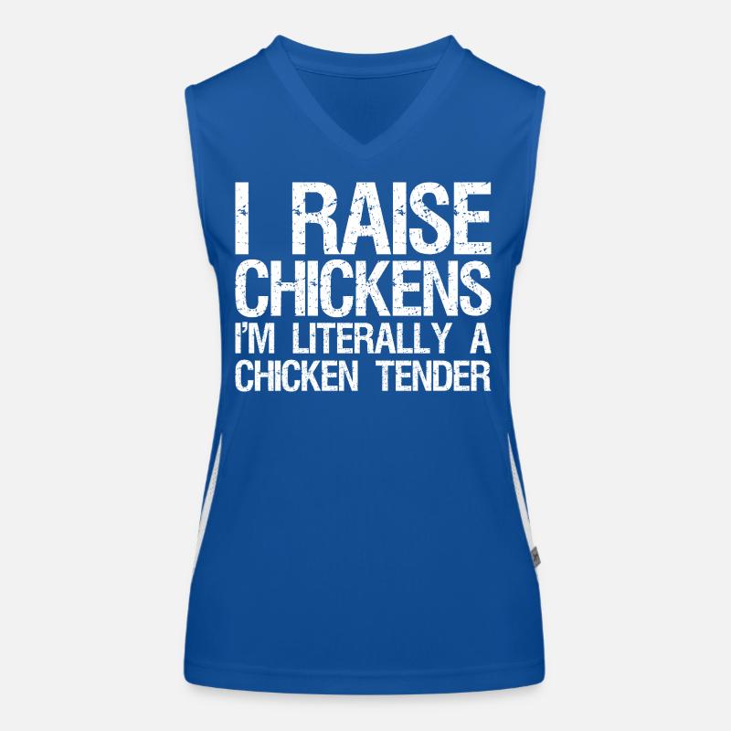 I Raise Chickens I'm Literally A Chicken Tender  Funktionelles Kontrast-Tank Top für Frauen