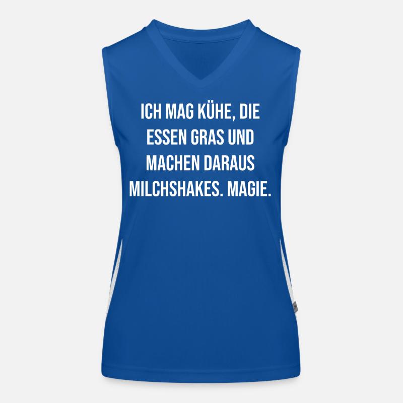 Cows Eat Grass Magic Milkshakes Women's Functional Contrast Tank Top