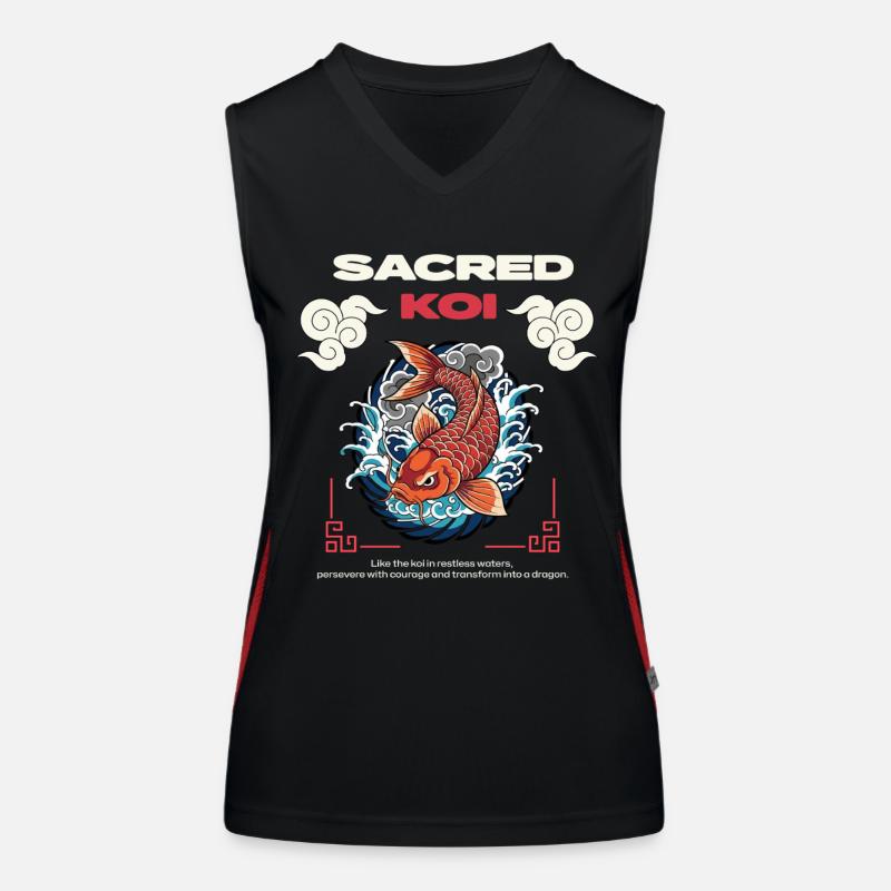 Sacred Koi - Women's Functional Contrast Tank Top - black/red