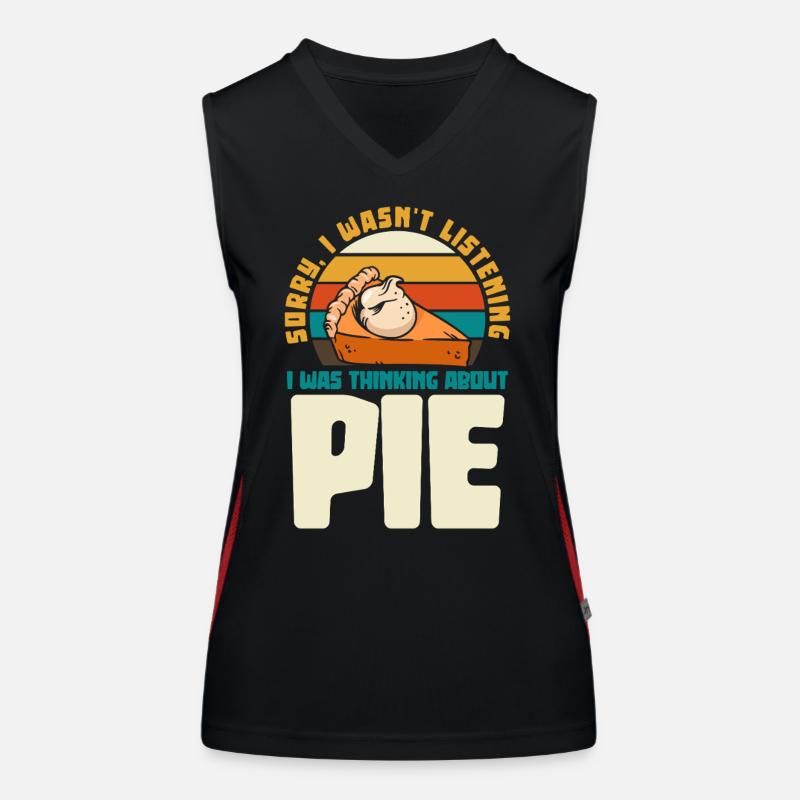 Pie Denker Meme: Ich denke an Kuchen Funktionelles Kontrast-Tank Top für Frauen