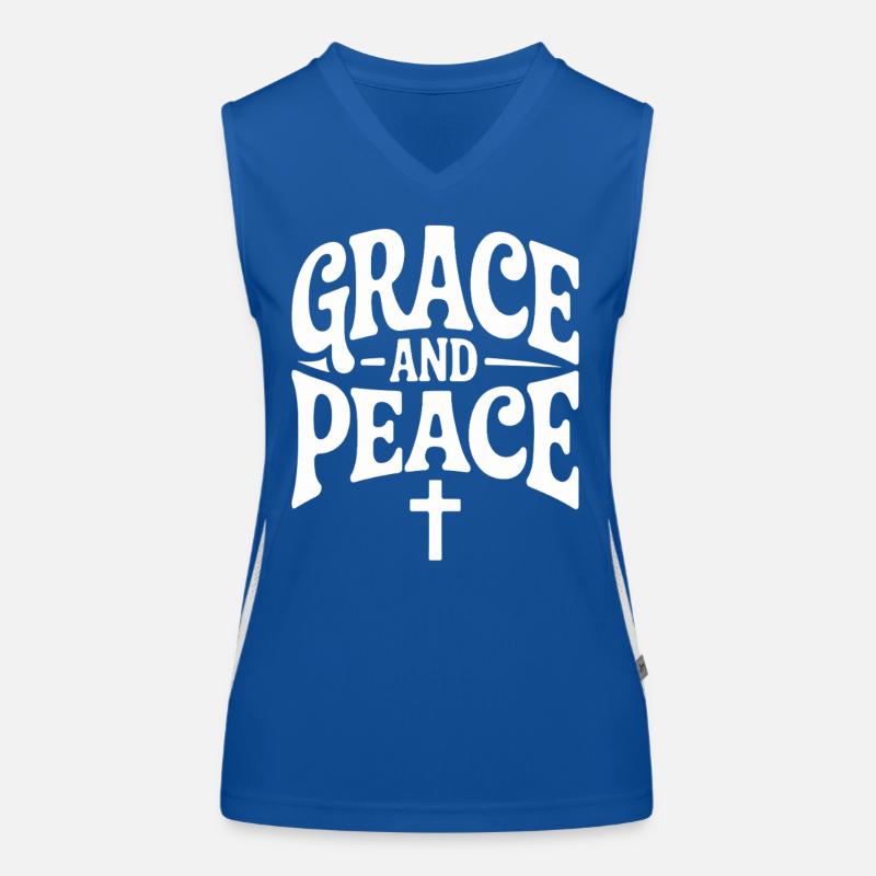 Grace And Peace Jesus Christen Glaube Funktionelles Kontrast-Tank Top für Frauen