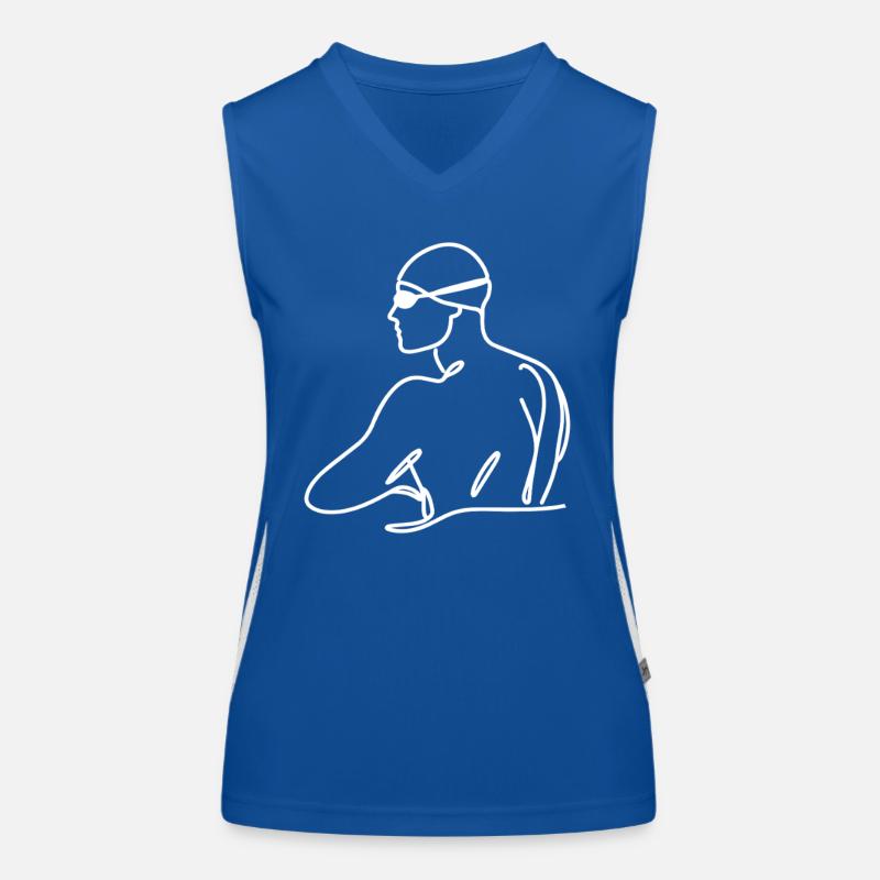 Schwimmer Skizze Funktionelles Kontrast-Tank Top für Frauen