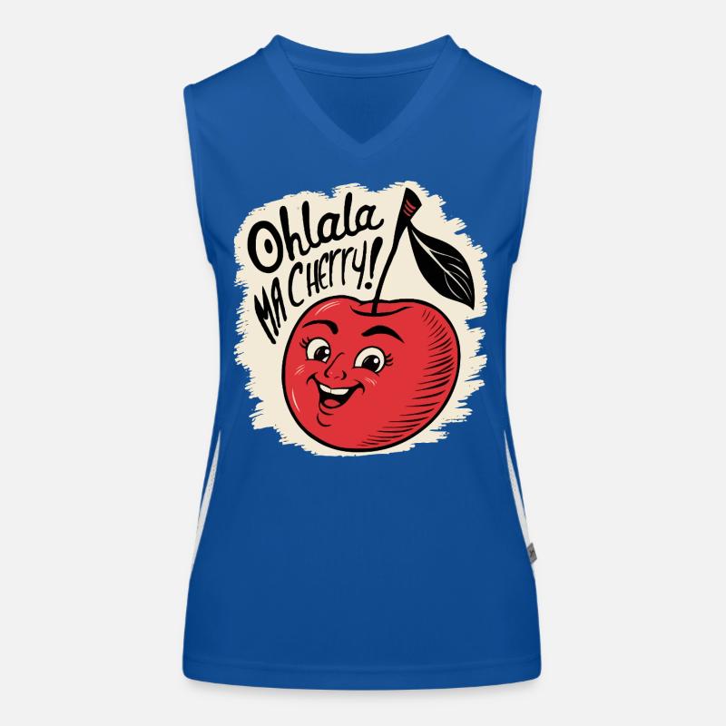 Ohlala Ma Kirsche Geschenkidee Süßes Mädchen Funktionelles Kontrast-Tank Top für Frauen