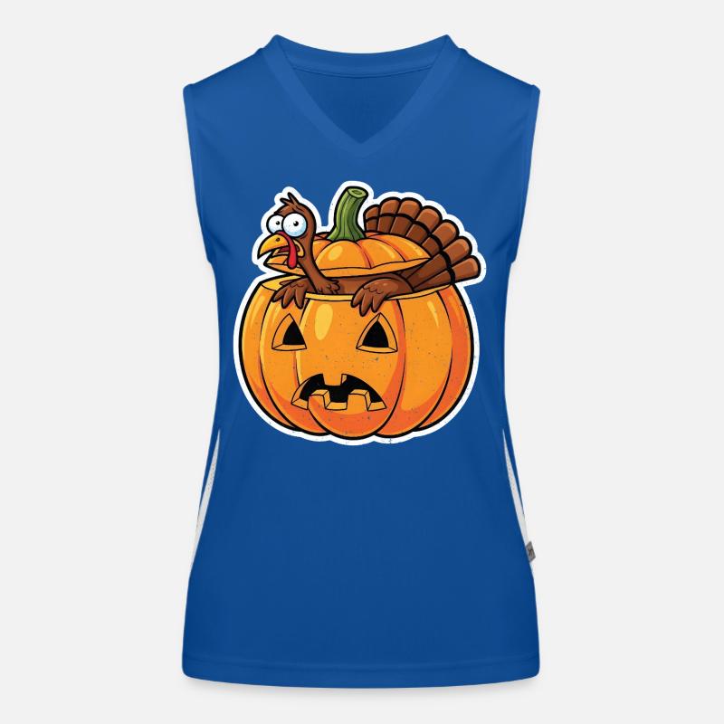 Pumpkin Heroes : Dinde effrontée à l’automne Halloween Débardeur respirant contrasté Femme