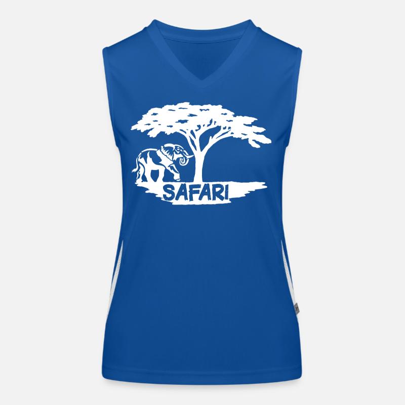 Safari et éléphant blanc Débardeur respirant contrasté Femme