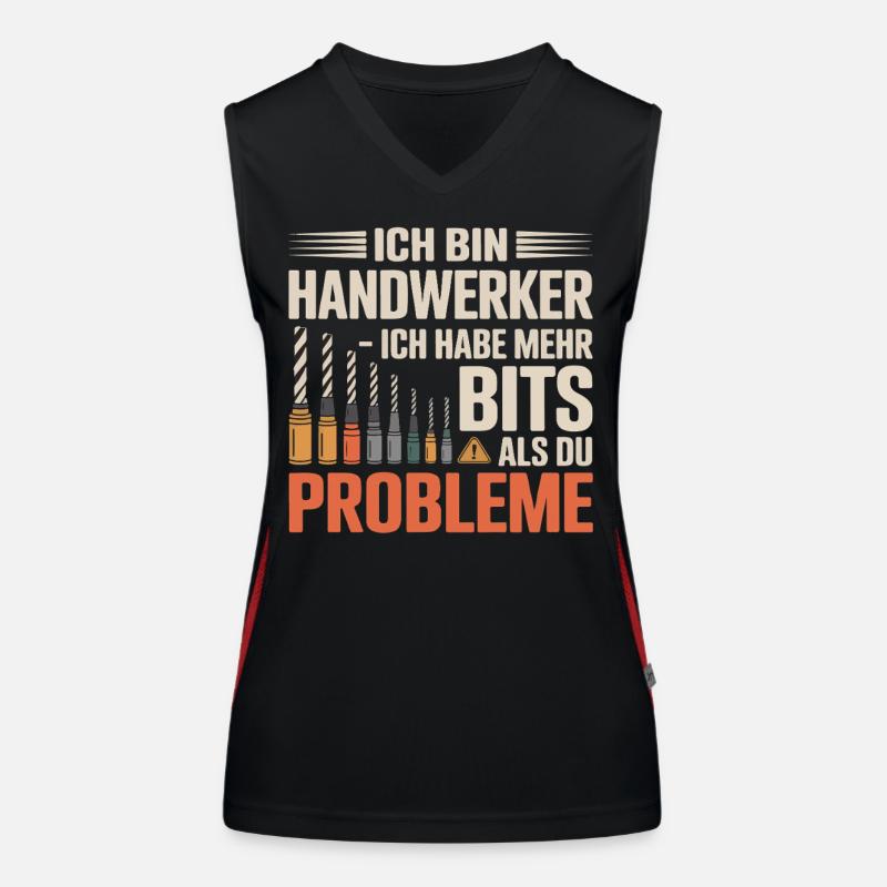 Ich bin Handwerker – Mehr Bits Funktionelles Kontrast-Tank Top für Frauen