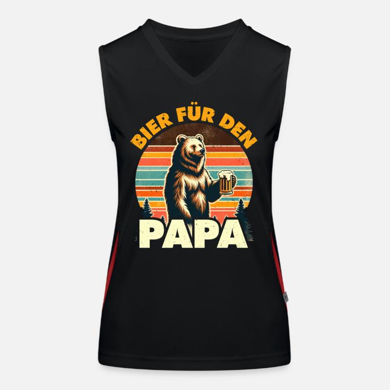 Werdender Vater BIER FÜR DEN PAPA Lustiges Funktionelles Kontrast-Tank Top für Frauen