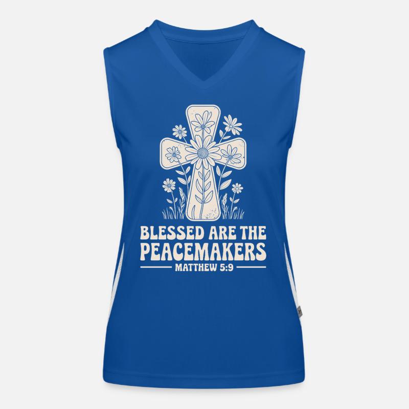  Gesegnet Sind Die Friedensstifter Matthäus 5:9 Funktionelles Kontrast-Tank Top für Frauen