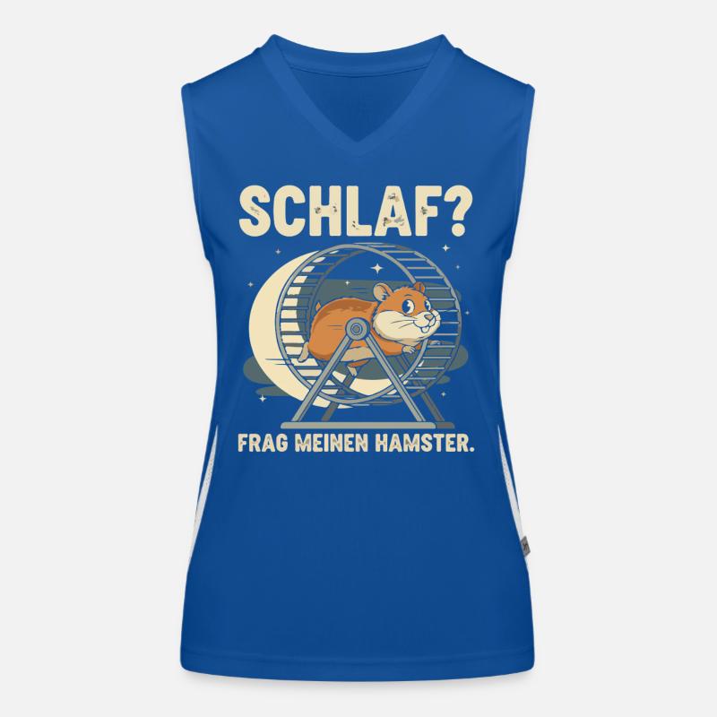 Schlaf? Frag meinen Hamster Funktionelles Kontrast-Tank Top für Frauen